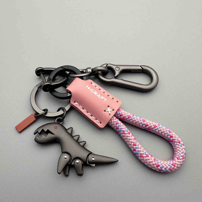 🎅Christmas Sale🎄50K+ SOLD! 🎁✨Aluminum Alloy Dinosaur Charm Paired with a Hand-woven Bracelet