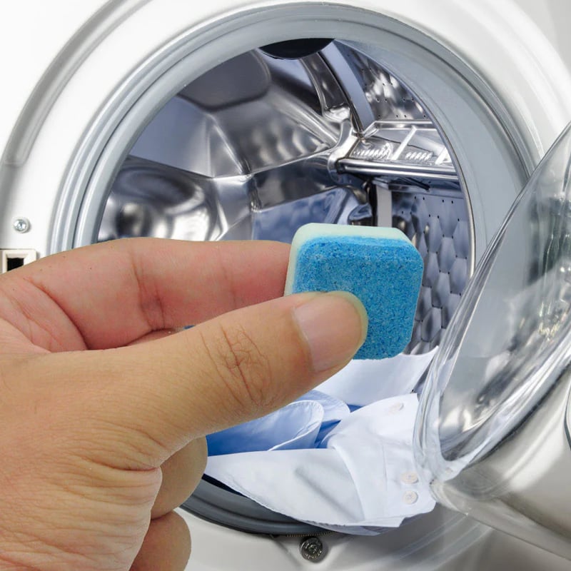 🔥12 PCS/Pack🔥Washing Machine Deep Cleaner Tablets – Eliminates 99% Germs, Removes Odors & Prevents Mold 🧽