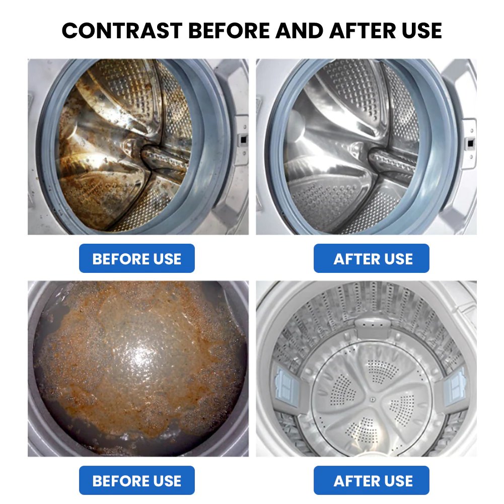 🔥12 PCS/Pack🔥Washing Machine Deep Cleaner Tablets – Eliminates 99% Germs, Removes Odors & Prevents Mold 🧽