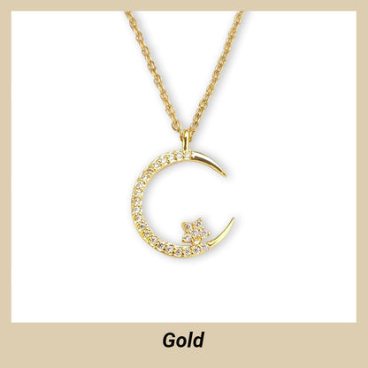 🌙✨Bright Night: Moon Star Necklace🎁Comes with Exquisite Gift Box