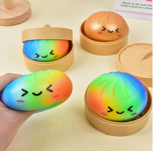 Cute Dumpling Squeeze Toy with Steamer