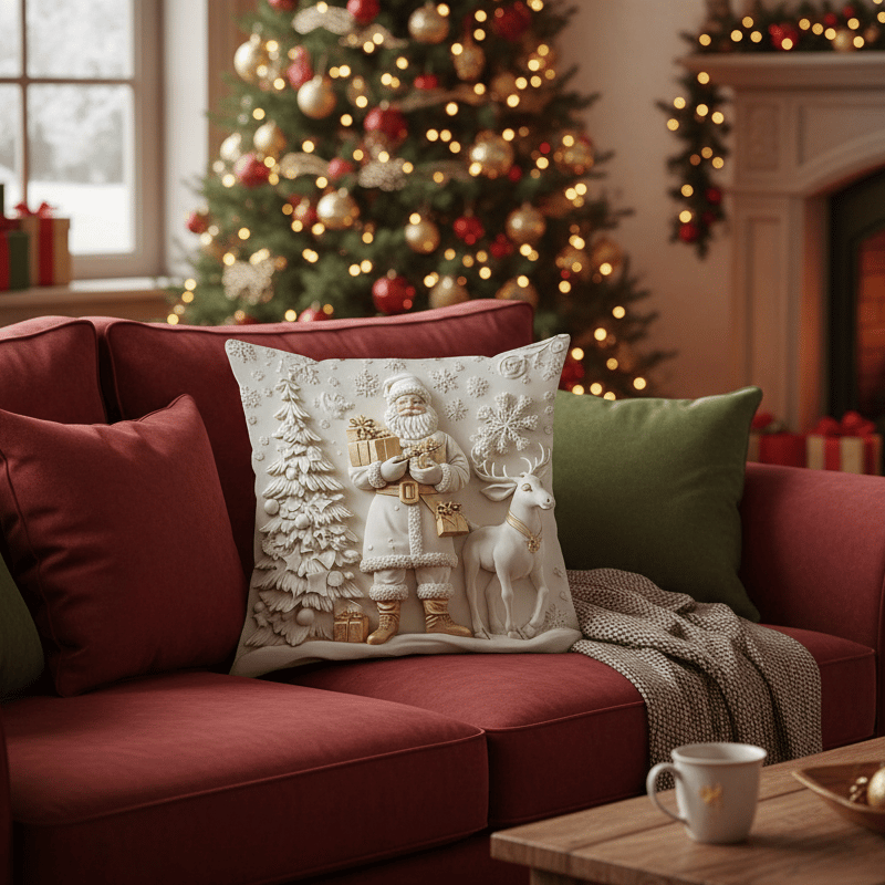 🎄Christmas 3D Printed Pillow✨