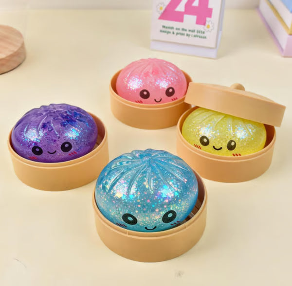 Cute Dumpling Squeeze Toy with Steamer