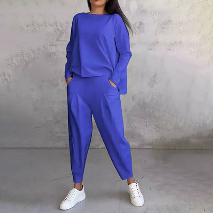 🎉HOT SALE💖Round-Neck Long-Sleeved Top ＆ Pants 2-Piece Set