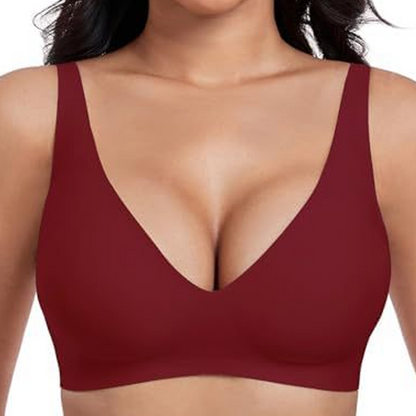 🔥Lowest price in the last 30 days🔥Jelly Wireless Womens Comfortable Wireless Bras Push Up Bralettes Seamless Tshirts Bras Deep V Everyday Bras