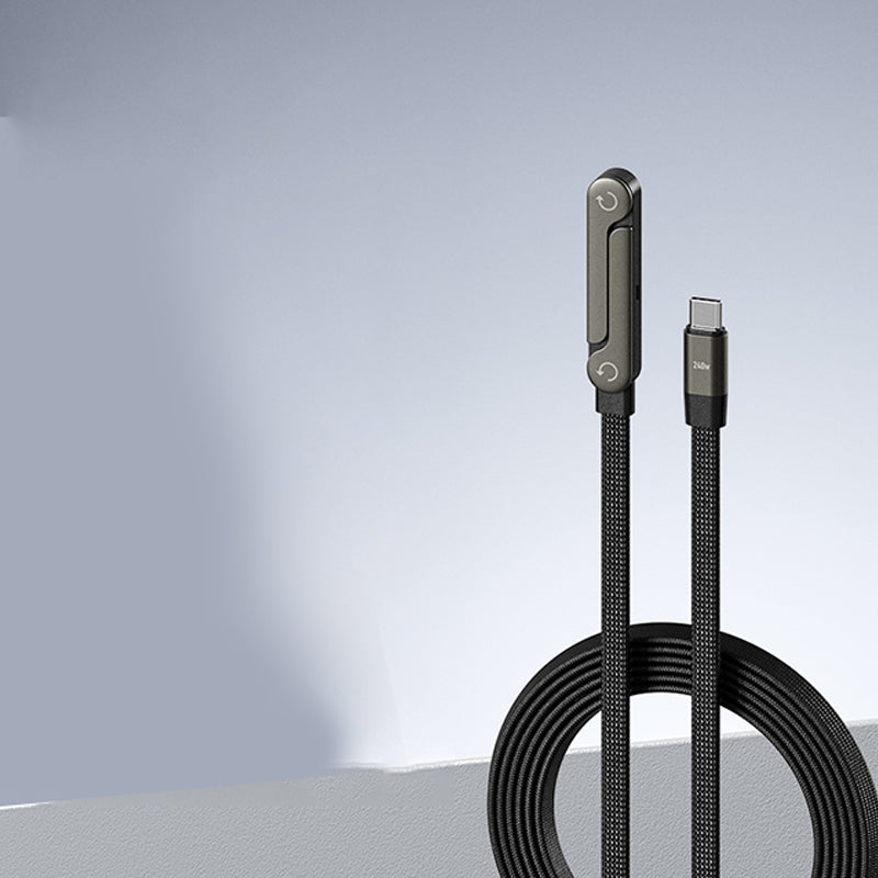 ⚡2-in-1 Invisible Holder Charger Cable – 240W Fast Charging Cord with Built-In Phone Stand
